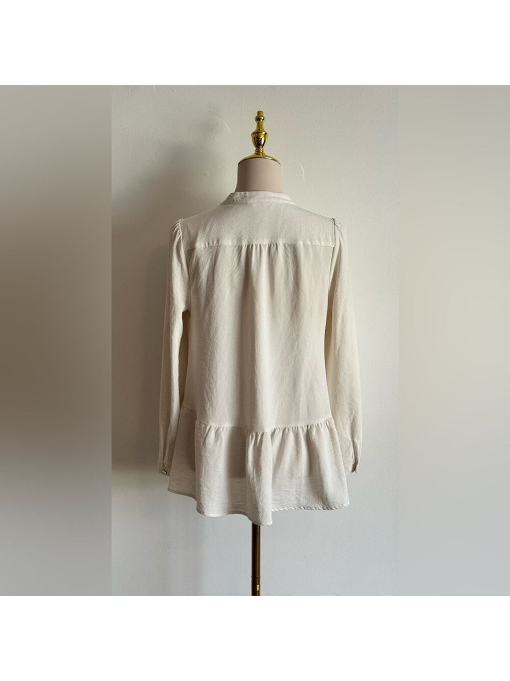 Women's Ady P Off-White Long Sleeve Blouse S - Picture 2 of 7